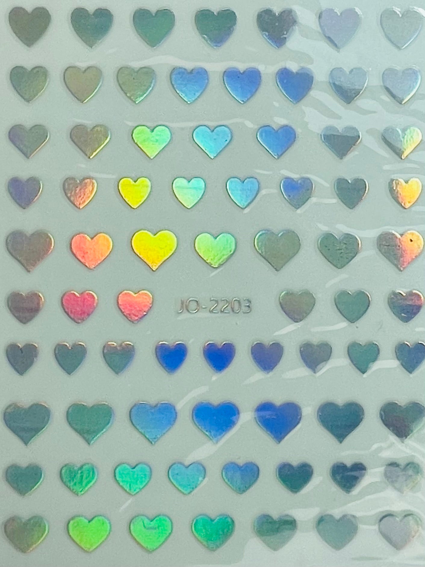 Silver Holo Heart Stickers