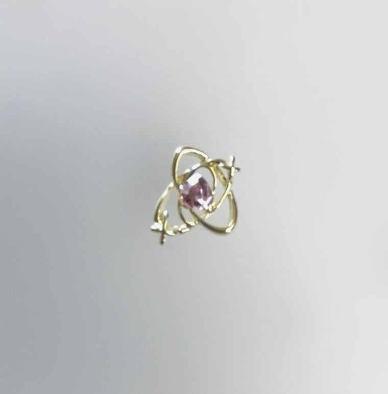 Pink Heart Gold XO Charm- 10 Pieces